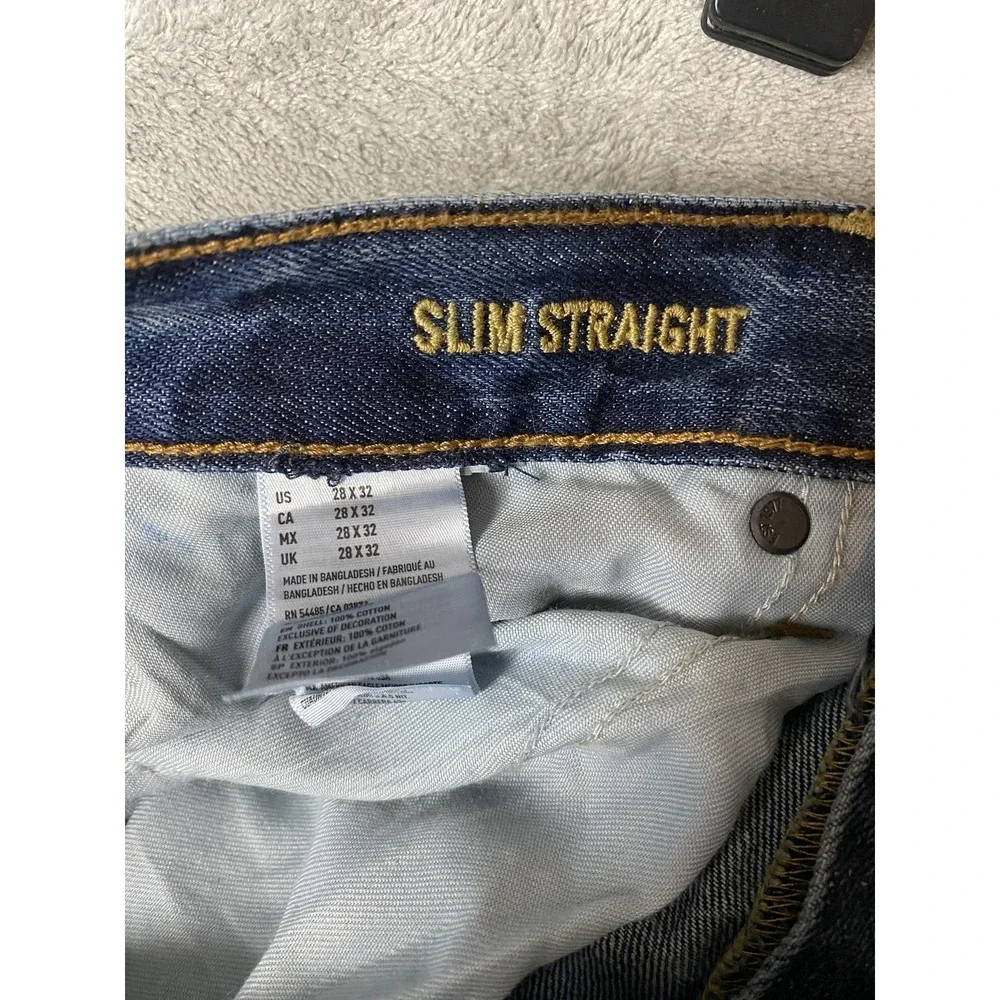 American Eagle Mens 28x32 Slim Straight Blue Denim Jeans